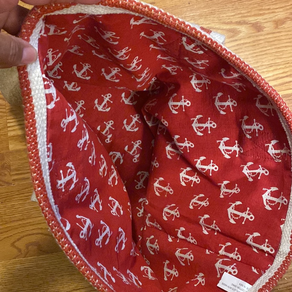 Burlap Beach Bag With Inside Fabric Lining View 5